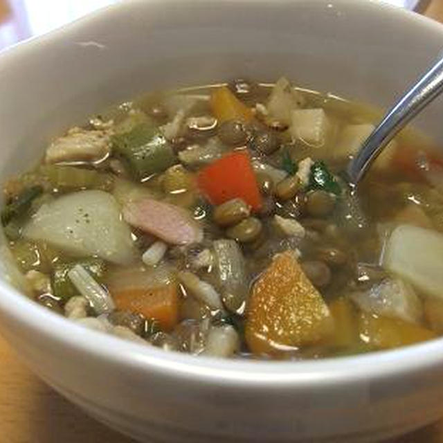 レンズ豆のスープで冷蔵庫一掃！