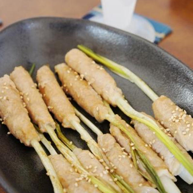 島らっきょうの豚生姜巻き焼き【沖縄食材活用レシピ：工程写真付き】