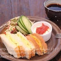朝カフェ☆ふんわり玉子サンドモーニング（レシピ）
