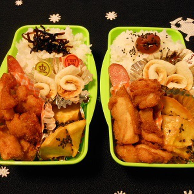 ５月１１日　塩唐揚げ弁当　大学3＠長男　＆　高2＠次男