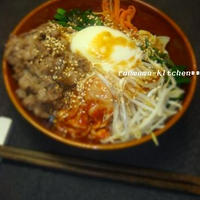 ルクエでビビンバ風焼肉丼**