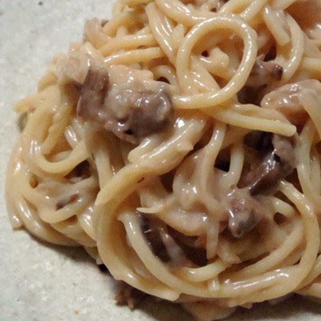 豆乳ベシャメルで作るポルチーニのクリームスパゲティー