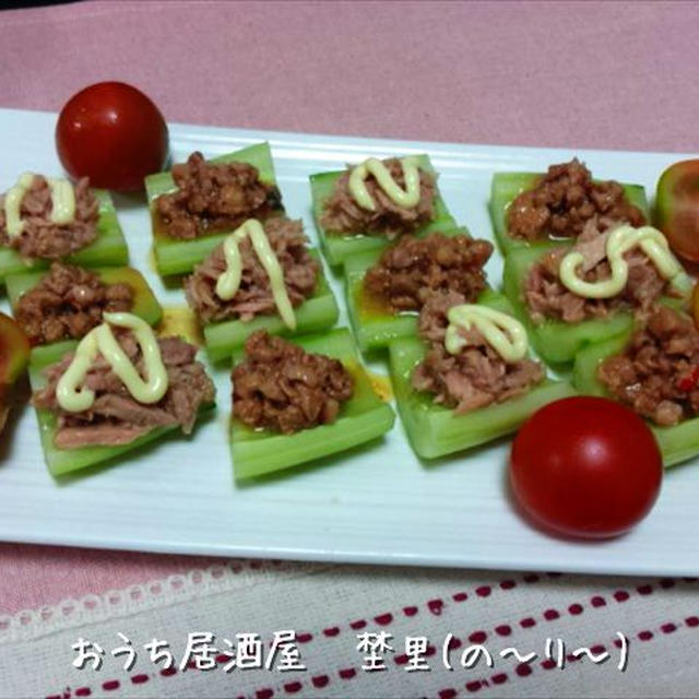 超～～簡単!!　きゅうりにのせただけのおつまみ