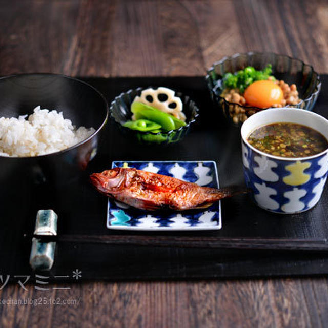 「のどくろ納豆定食」