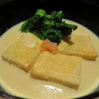 No.０４４　高野豆腐と菜の花の明太豆乳仕立て