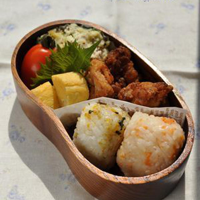 おにぎり弁当と初めての自宅撮影