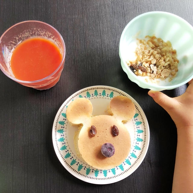 Sat 09 05 幼児食 3歳 ミッキー のホットケーキ By うさぱんさん レシピブログ 料理ブログのレシピ満載