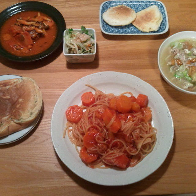 夜ご飯は。