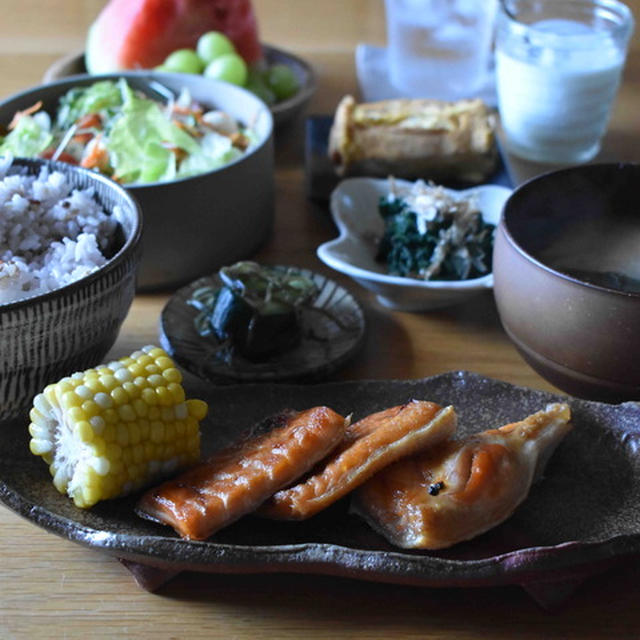朝ごはんと暑い日に持たせたお弁当