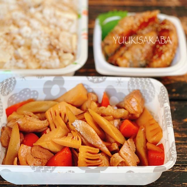 和食セット。ごはんが進む、鶏肉と根菜の煮物レシピと、茄子の豚肉巻きレシピ