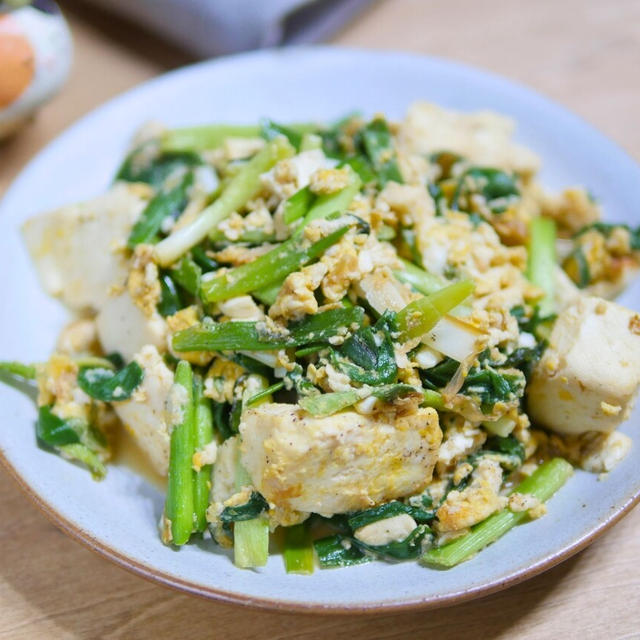 小ねぎと豆腐のチャンプルー