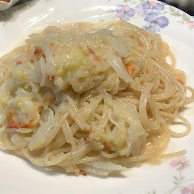 白菜でパスタ