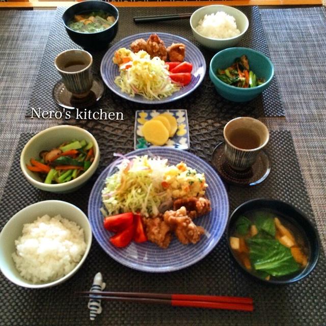鶏の唐揚げ定食 By Nero Sさん レシピブログ 料理ブログのレシピ満載