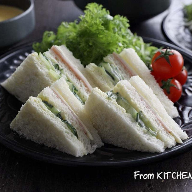 シャキシャキ食感を楽しむ✨きゅうりのサンドイッチ