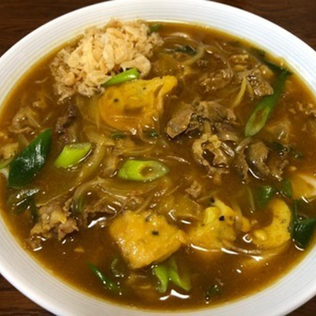 朝昼兼用で「カレーきしめん」