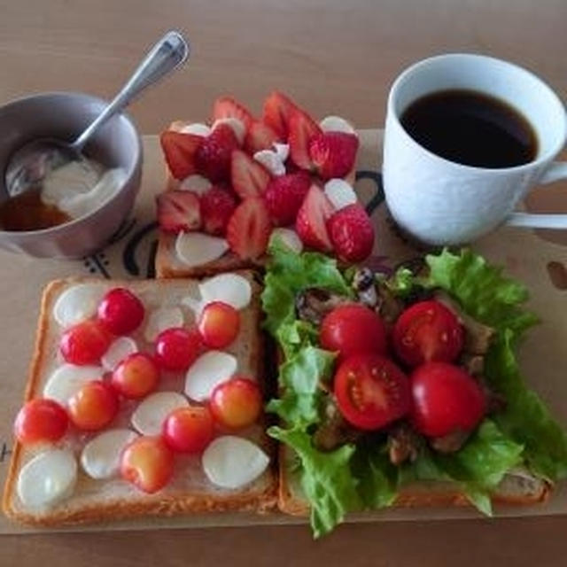 食パンで、カラフルオープンサンド✨