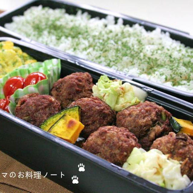 時短☆揚げ肉団子のお弁当