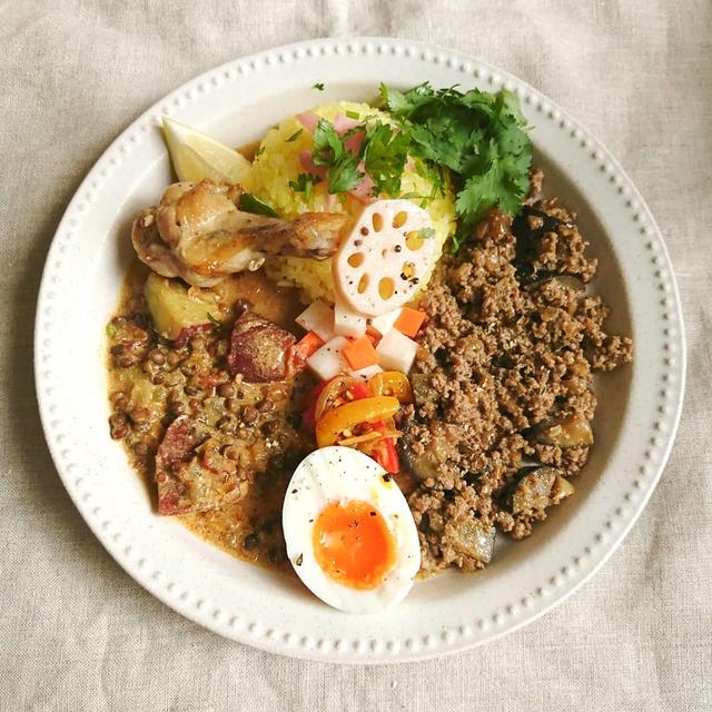 ＊ダル×キーマ＋チキン＆玉子＊
