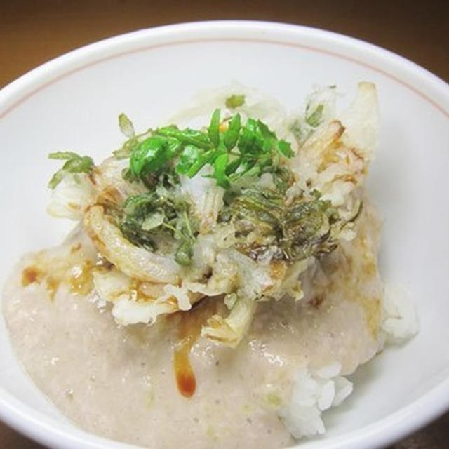 朝ご飯～柚子胡椒トロロソースな木の芽と新タマネギ丼～ｖ（＾０＾）/