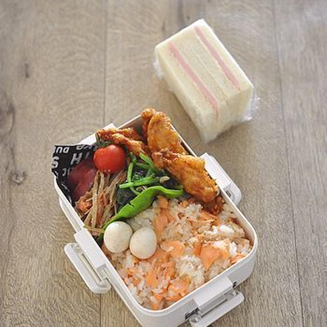 鮭の混ぜ寿司弁当（中学生男子弁当）