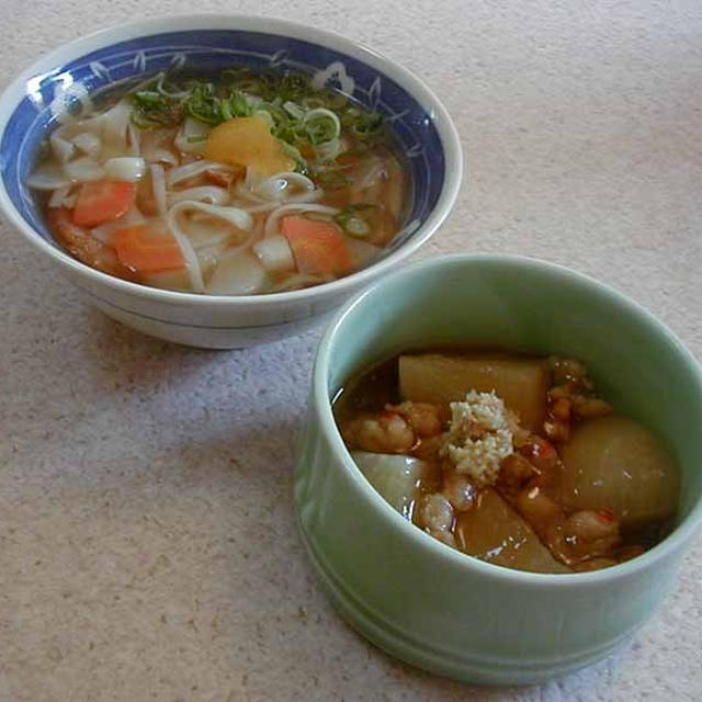 蕪の海老餡かけ＆ふし麺使ったにゅう麺