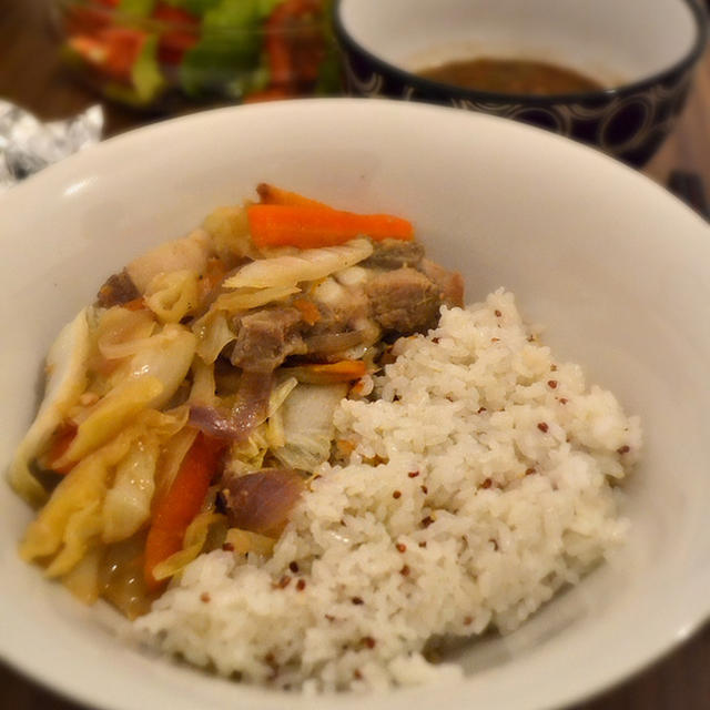 豚肉と野菜のピリ辛味噌炒め〜アトピーケアレシピ〜