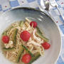 夏だねっ★ゴーヤ＆トマト＆揚げの煮浸しパスタ