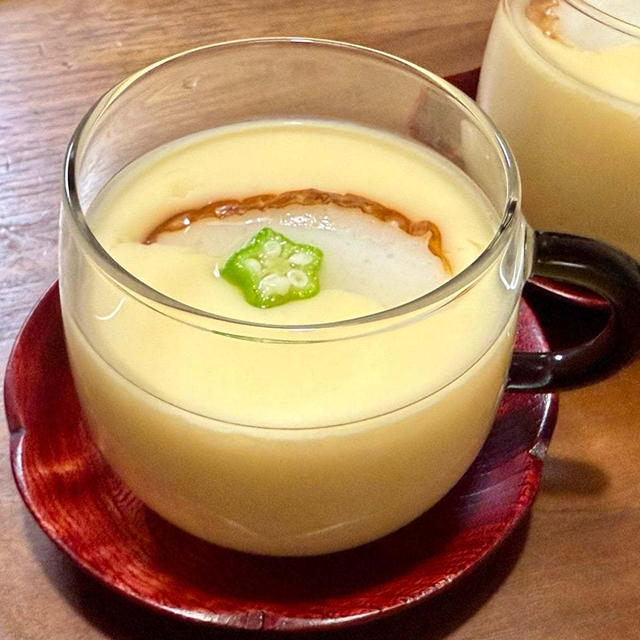 暑くて…  迷わずミニトマト入り冷製茶碗蒸し！