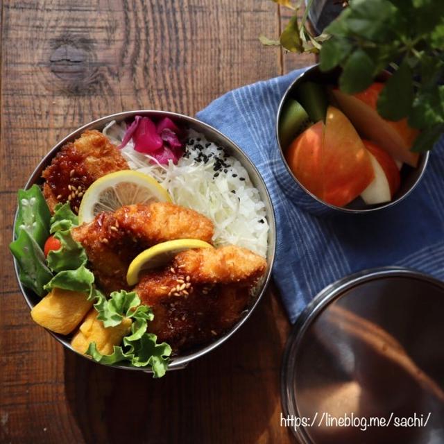 息子の✳︎チキンカツ弁当♡【#お弁当#のっけ弁#まる弁】