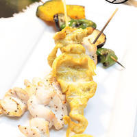 外に行かずにバーベキュー・・・野菜と鶏肉のシシカバブ