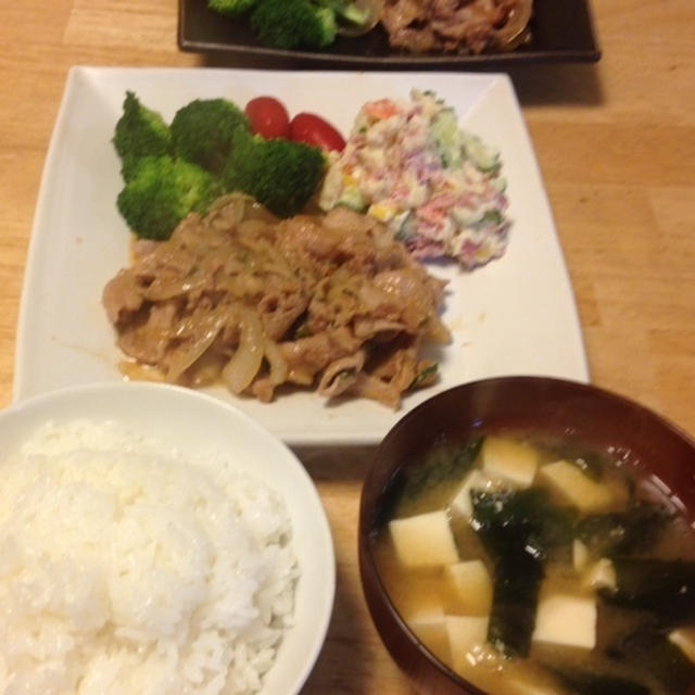 昨夜は豚の生姜焼きなど～