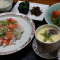 レシピ付き献立　サーモンと大根に混ぜ寿司・肉じゃが・茶わん蒸し・ほうれん草の海苔巻き・その他