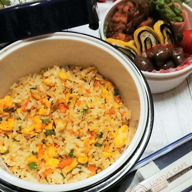 【息子弁当】カフェ丼ランチボックスが意外と使える【チャーハンランチボックス弁当】