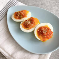 半熟卵とキムチの簡単めちゃうま！おつまみ