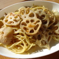 れんこんとパセリのペペロンチーノ