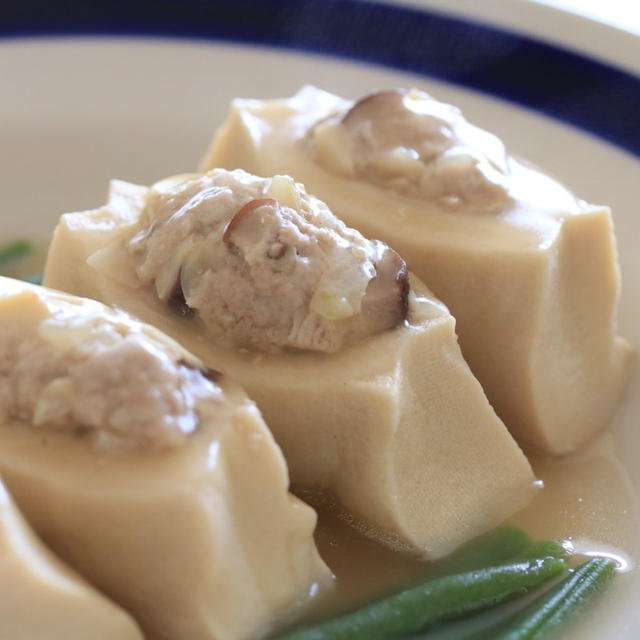 カサ増しメイン♪野菜たっぷり中華風高野豆腐の肉詰めシュウマイ