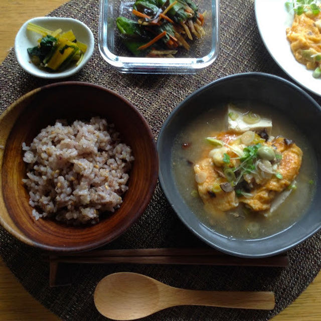 カニ玉焼きお豆腐スープ御膳