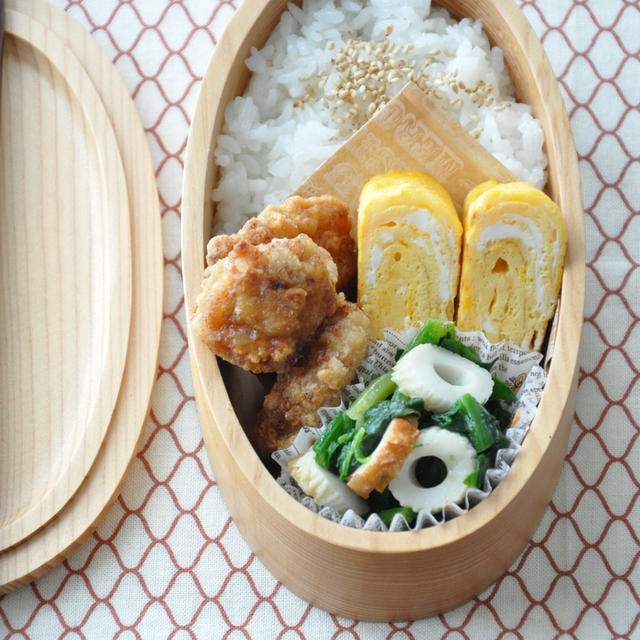 【節約弁当】外はカリッと、中はジューシー☆”鶏肉の唐揚げ”弁当