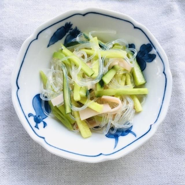 お手軽なレンジ調理　春雨と野菜の酢の物