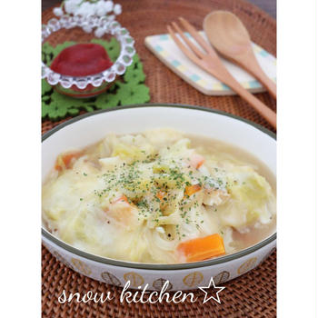 鱈と野菜のコンソメチーズ蒸し☆