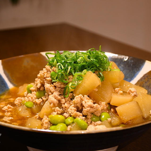 大根のそぼろあんかけ（創味のつゆで簡単！）大根レンチン時短！