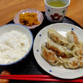 焼き餃子とかぼちゃサラダ