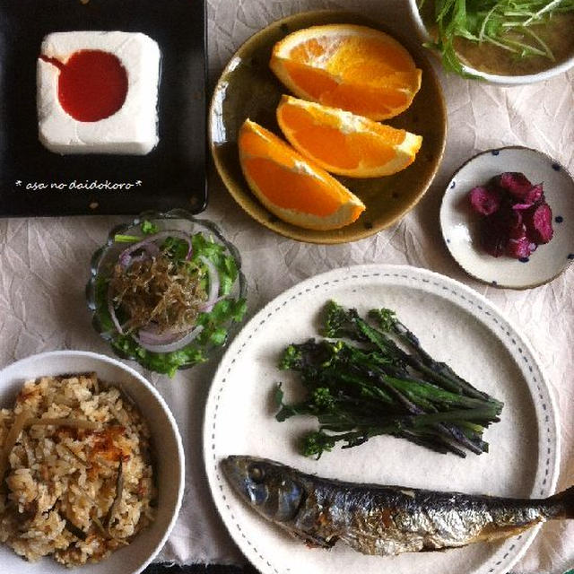 鶏牛蒡ご飯の朝ごはんとレシピブログさん