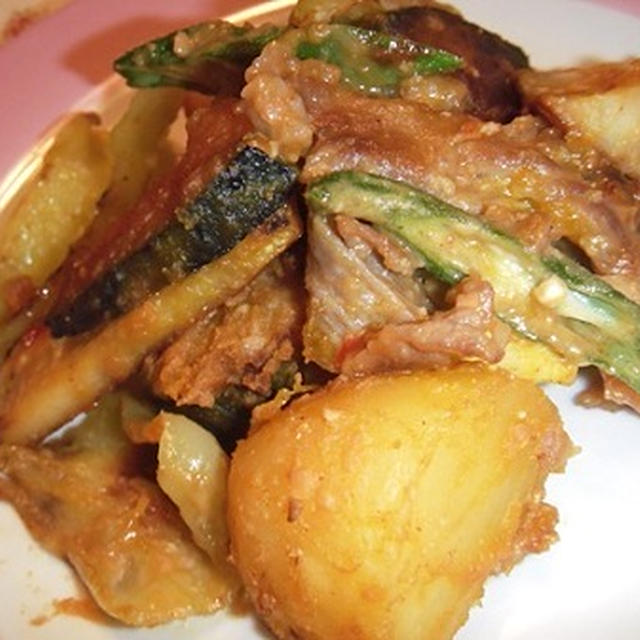 豚肉辛味噌ごま炒め