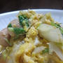 「白菜と麩のたまごとじ」