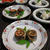 サンマ明太（秋刀魚ロール）とまるごと茄子の揚げ浸し。 