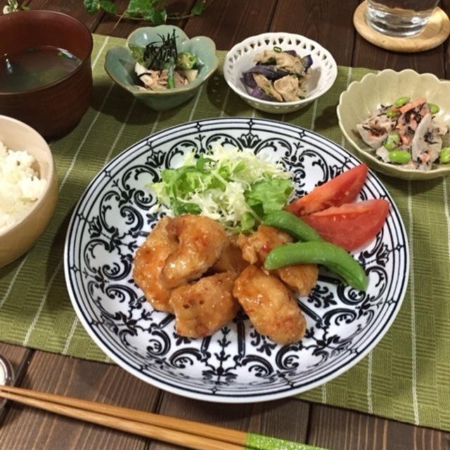 鶏唐味噌スイチリソース♪といろいろ副菜…せっかち