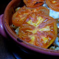 １月その１０　トマトグラタンと葱と白菜のスープ