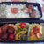 今日のお弁当、ピーマンと黄色のパプリカ炒めとか、ちくわの煮付けとか♪