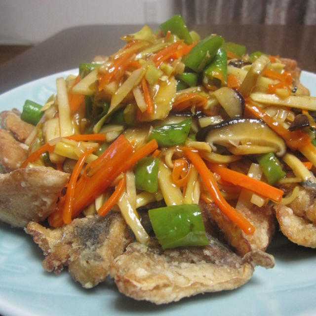 鯵の唐揚げ　甘酢あんかけ